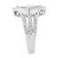 Anillo de cóctel de diamantes de corte princesa de plata esterlina .925 elegante - Talla 6
