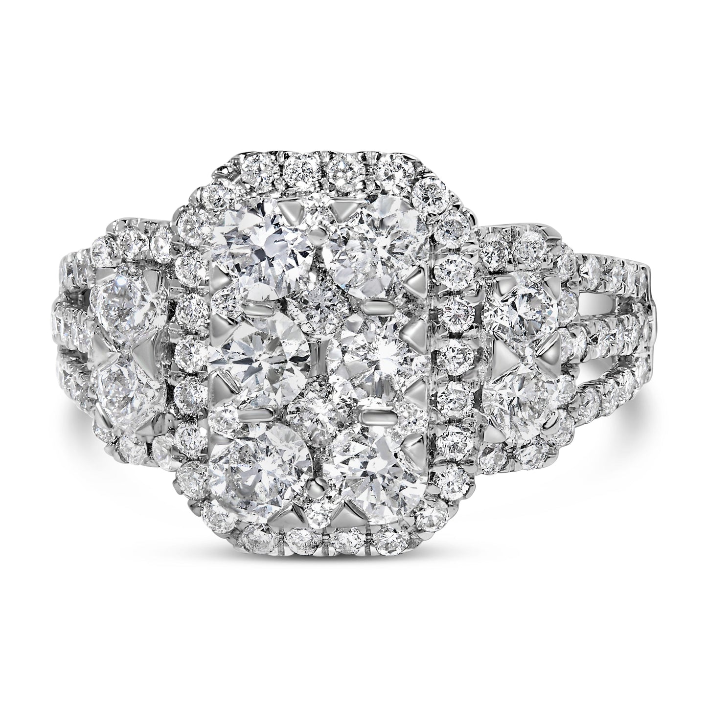 Bague cocktail en diamant en or blanc 14K - Taille 7