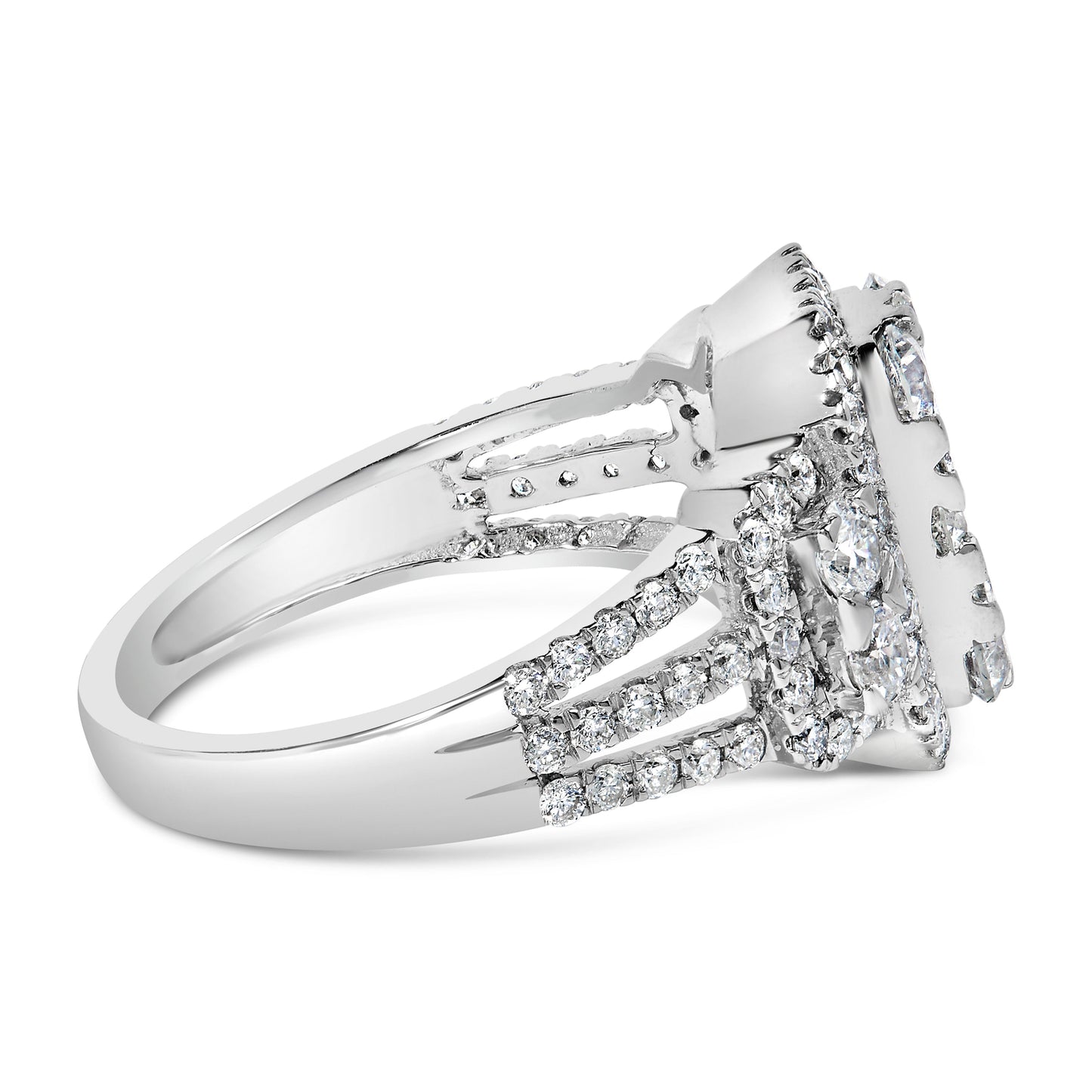 Bague cocktail en diamant en or blanc 14K - Taille 7