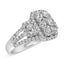 Bague cocktail en diamant en or blanc 14K - Taille 7