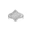Anillo Halo de Diamante Corte Princesa de Plata Esterlina .925 - Tamaño 7