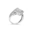 Anillo Halo de Diamante Corte Princesa de Plata Esterlina .925 - Tamaño 7