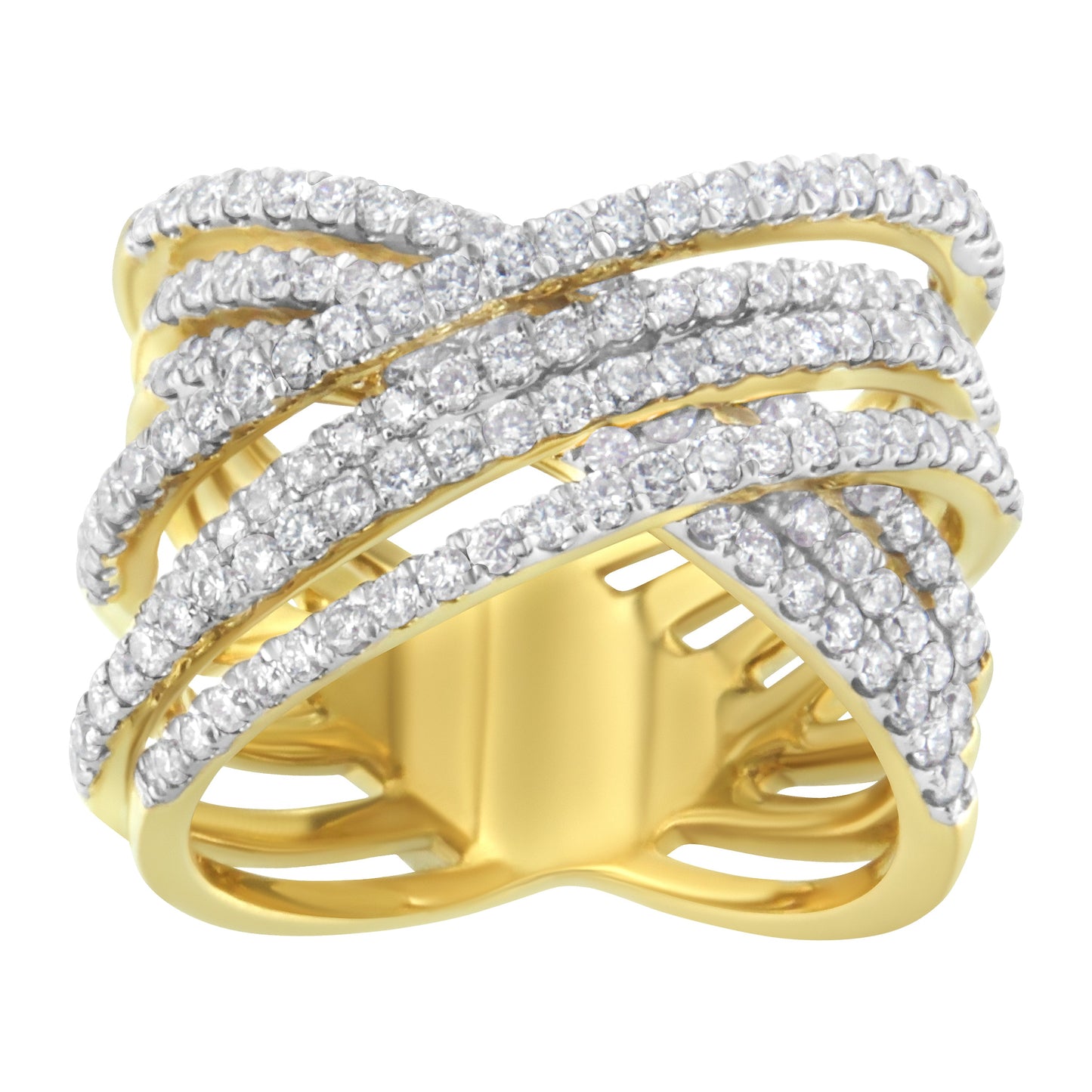 10KT Yellow Gold Diamond Bypass Ring