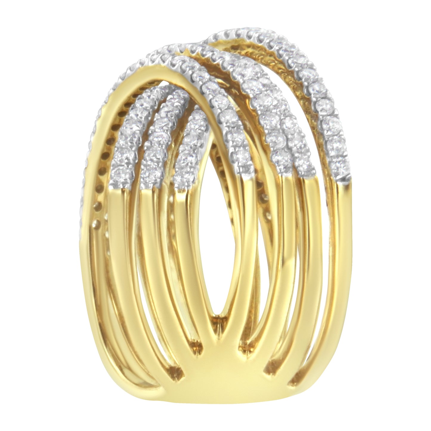 10KT Yellow Gold Diamond Bypass Ring