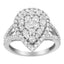 Anillo de Clúster de Diamantes de Plata Esterlina .925 - Talla 6