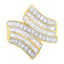 10K Yellow Gold Diamond Bypass Ring - Size 5