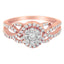 10K Rose Gold Diamond Floral Cluster Cocktail Ring - Size 7