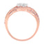 10K Rose Gold Diamond Floral Cluster Cocktail Ring - Size 7