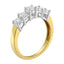 Bague de fiançailles en diamant à 5 pierres en or bicolore 14KT
