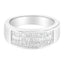 Bague de fiançailles en diamant princesse et baguette en or blanc 14K - Taille 6