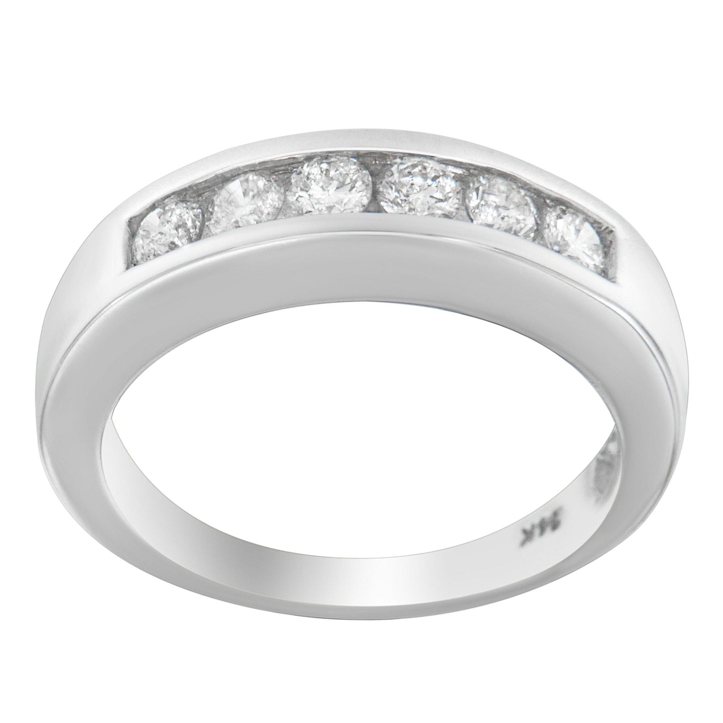 Bague en or blanc 14K avec diamants en channel - 3/4ct TDW