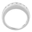 Bague en or blanc 14K avec diamants en channel - 3/4ct TDW