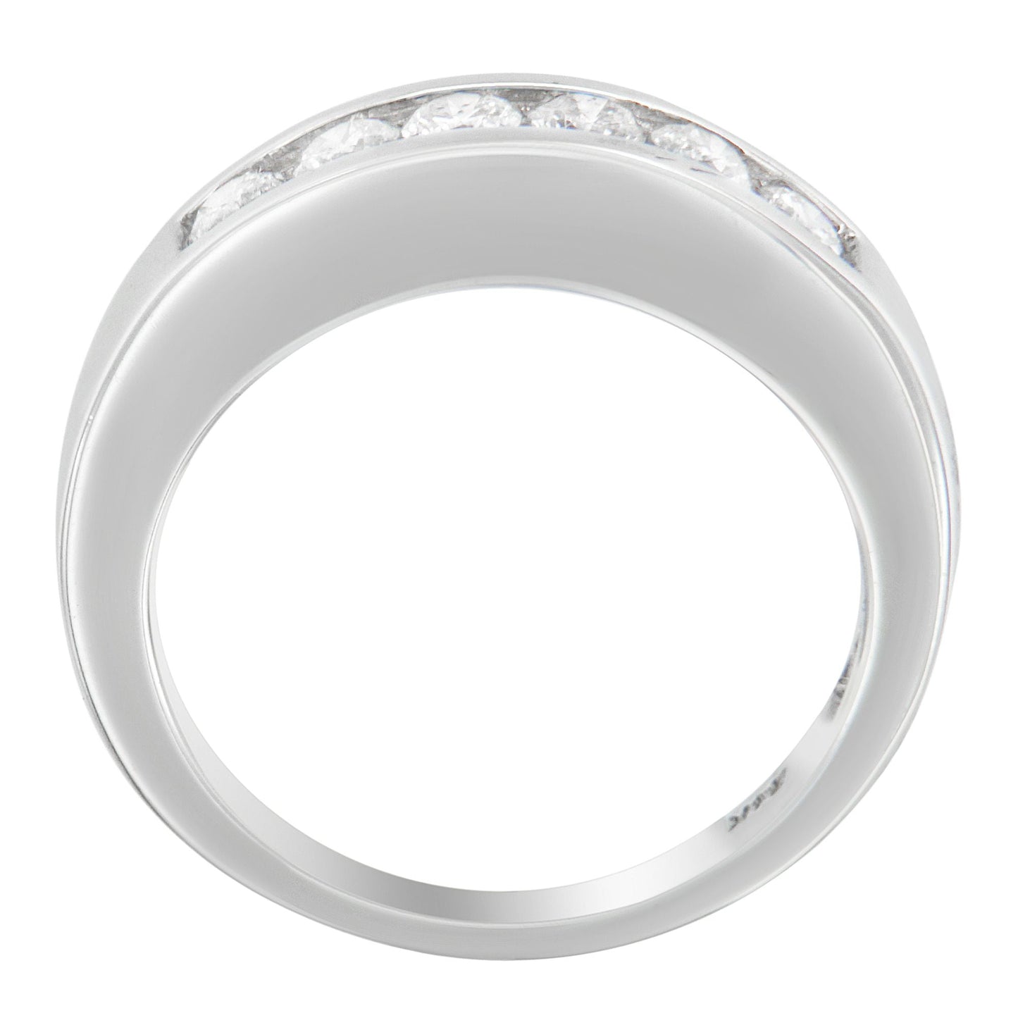 Bague en or blanc 14K avec diamants en channel - 3/4ct TDW