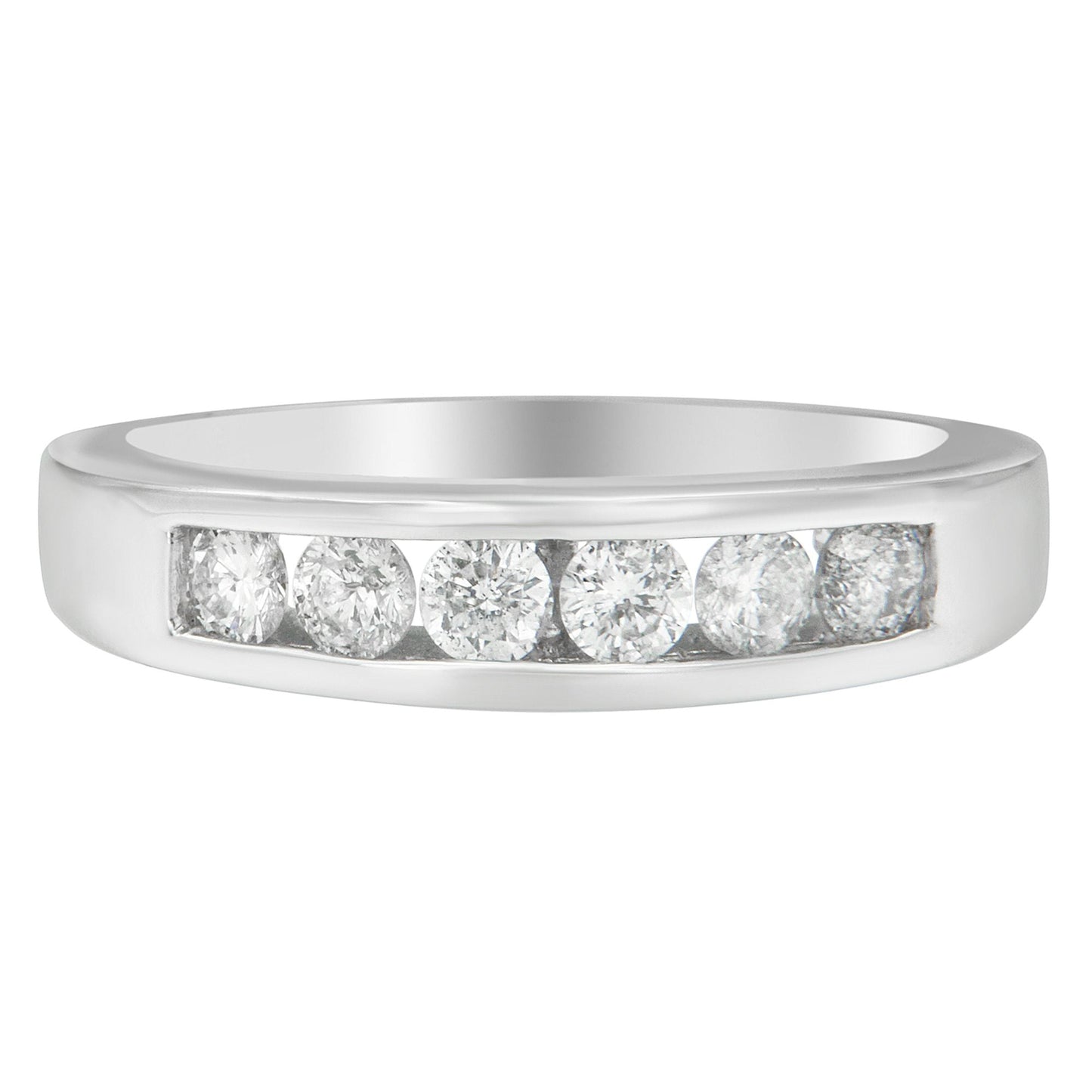 Bague en or blanc 14K avec diamants en channel - 3/4ct TDW