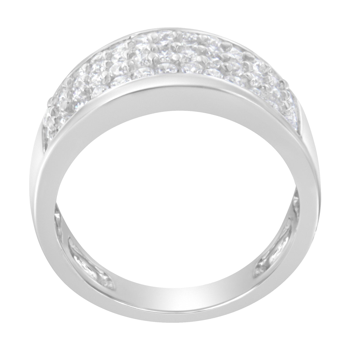 Anillo de Compromiso de Diamante Corte Redondo en Oro Blanco de 14K - Talla 6-1/2
