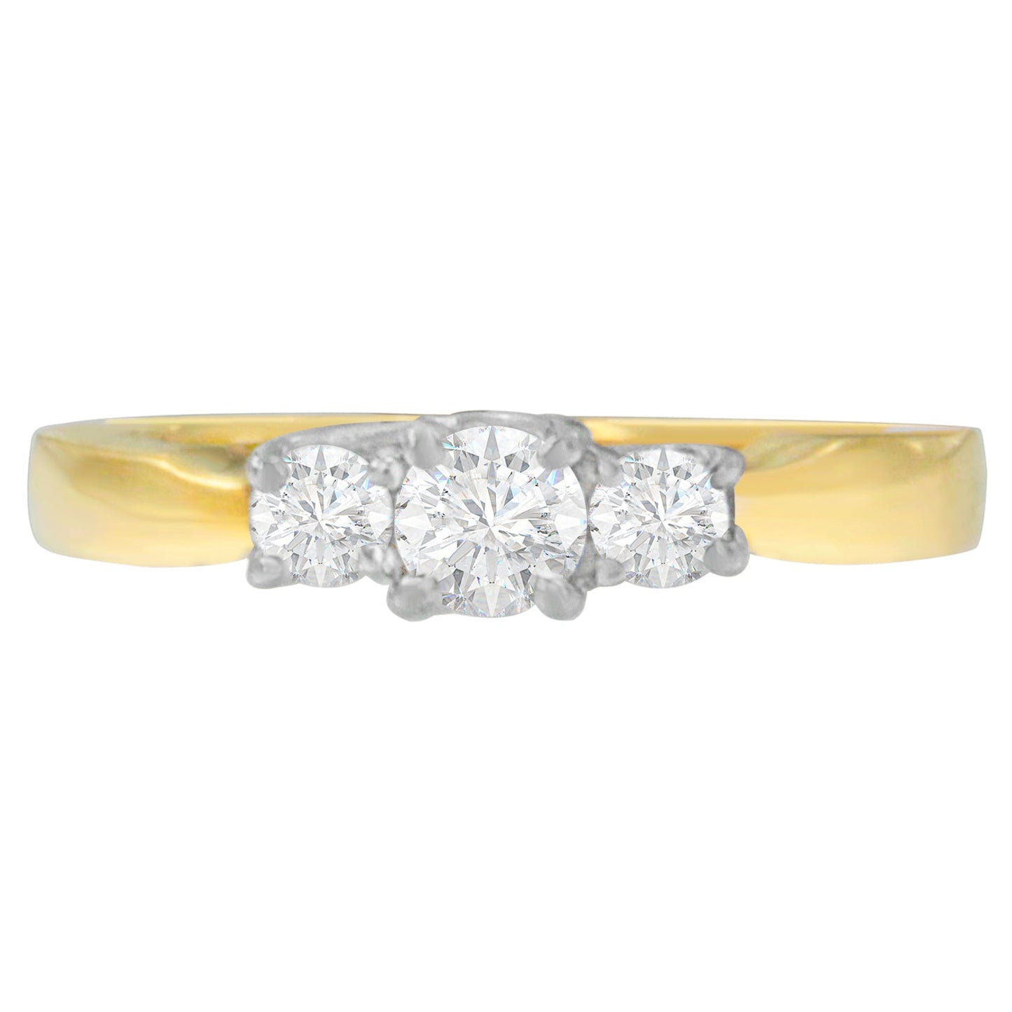 Bague de fiançailles en diamant taille ronde en or bicolore 14K