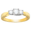 Bague de fiançailles en diamant taille ronde en or bicolore 14K