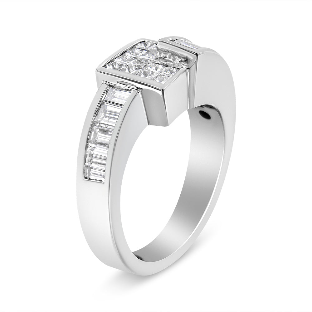 Bague de fiançailles en diamant en or blanc 14K - Taille 7