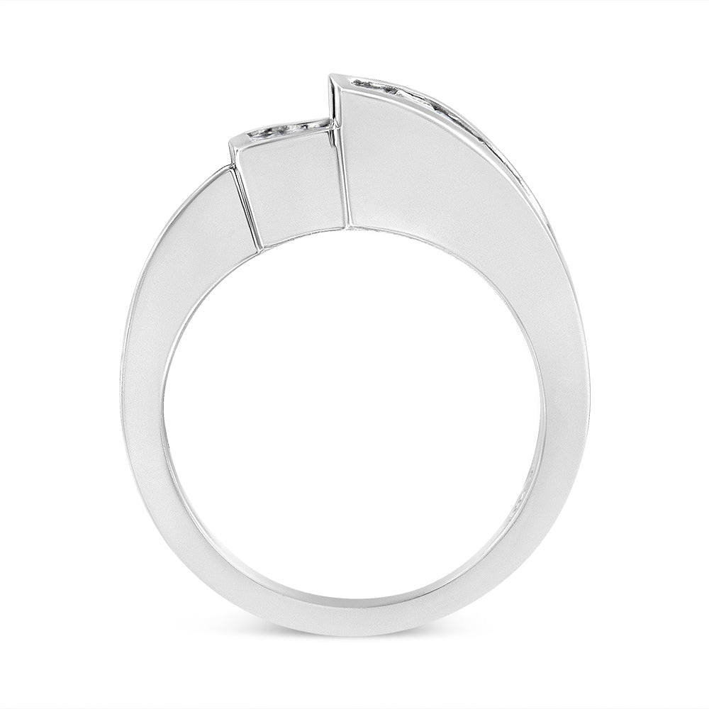 Bague de fiançailles en diamant en or blanc 14K - Taille 7