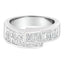 Anillo de Bypass de Diamantes Engastados en Canal de Oro Blanco de 14K - Talla 6.5