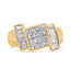Anillo de cóctel de diamantes de oro amarillo de 14 quilates