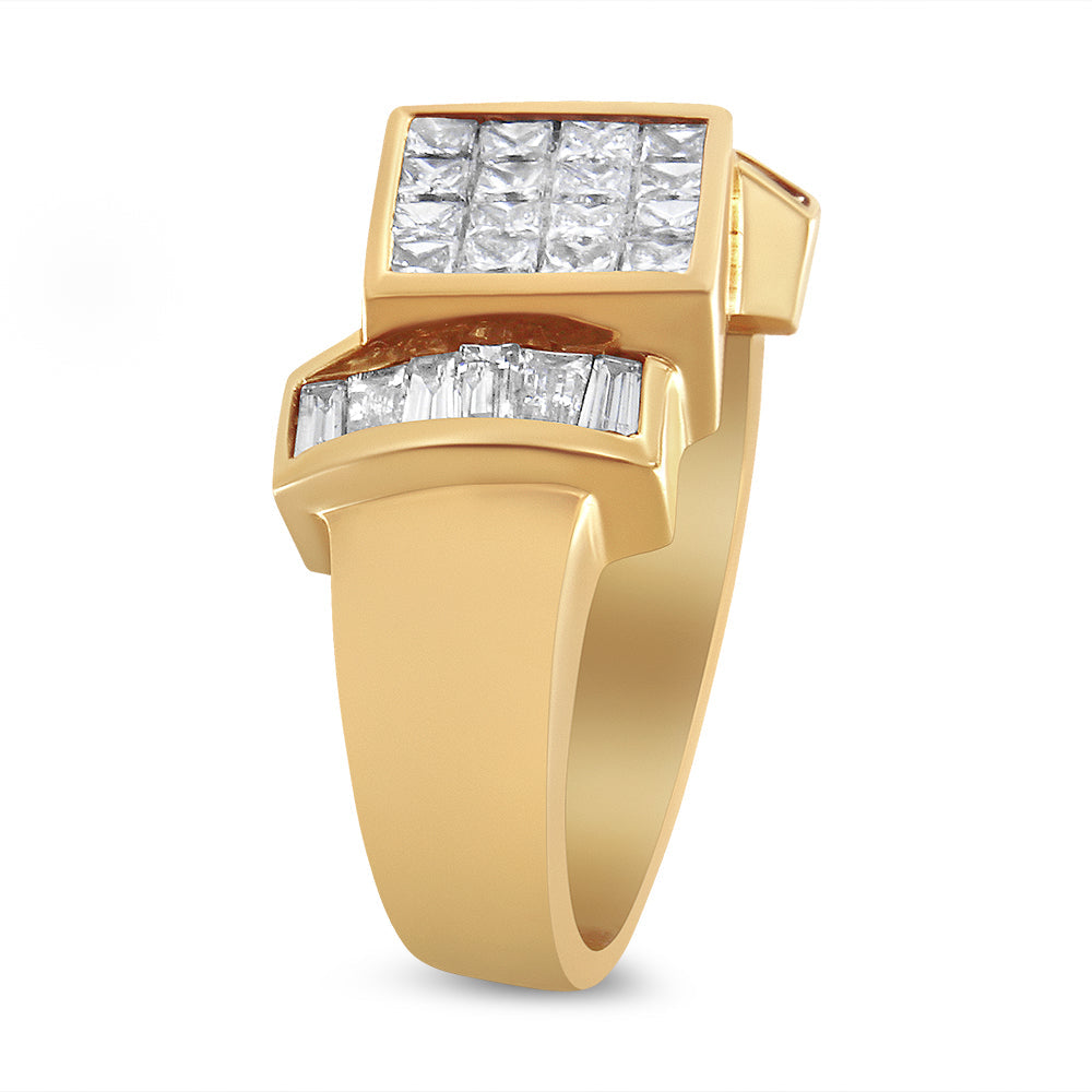 Anillo de cóctel de diamantes de oro amarillo de 14 quilates