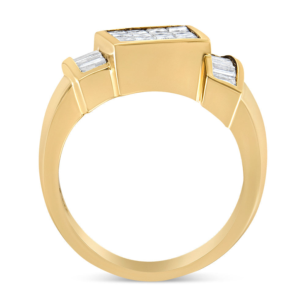 Anillo de cóctel de diamantes de oro amarillo de 14 quilates