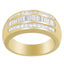 Bague en diamant princesse et baguette en or jaune 14K 1ct. TDW