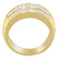 Bague en diamant princesse et baguette en or jaune 14K 1ct. TDW
