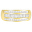 Bague en diamant princesse et baguette en or jaune 14K 1ct. TDW