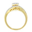 10K Yellow Gold Diamond Cluster Engagement Ring - Size 6