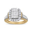Anillo de Clúster de Diamantes en Oro de 14K con Corte Princesa y Redondo - Talla 7