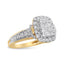 Anillo de Clúster de Diamantes en Oro de 14K con Corte Princesa y Redondo - Talla 7