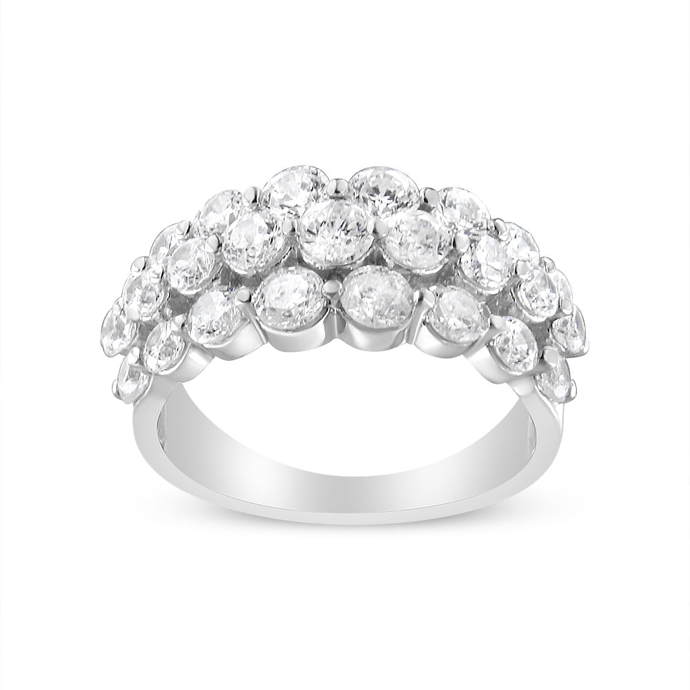 Bague en Or Blanc 10K avec Diamants Ronds de 2 1/2 Cttw - Taille 7