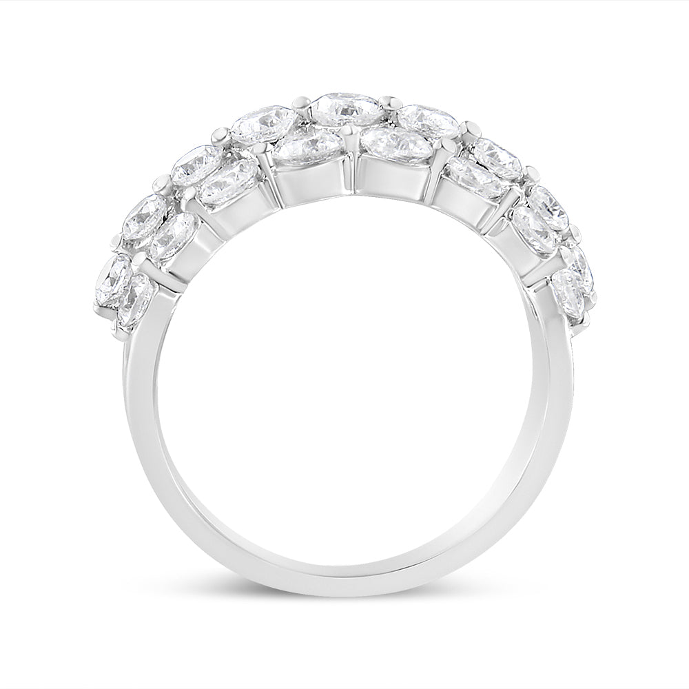 Bague en Or Blanc 10K avec Diamants Ronds de 2 1/2 Cttw - Taille 7