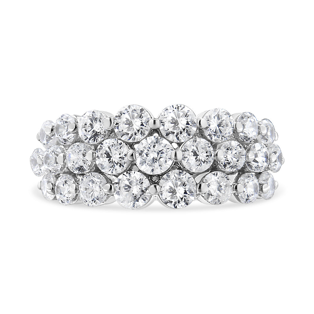 Bague en Or Blanc 10K avec Diamants Ronds de 2 1/2 Cttw - Taille 7