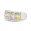 Bague en diamant multi-rang Art Déco en or blanc et jaune 10K - Taille 7