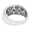 Bague en diamant multi-rang Art Déco en or blanc et jaune 10K - Taille 7