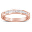 10K Rose Gold over Sterling Silver Diamond Channel-Set Band Ring - Size 6 3/4