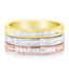 10K Gold Over Sterling Silver Diamond Channel-Set Stackable Band Ring Set