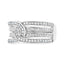 Anillo de banda de bypass de múltiples filas de diamantes de plata esterlina .925 de 1/2 Cttw - Tall