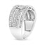 Anillo de banda de bypass de múltiples filas de diamantes de plata esterlina .925 de 1/2 Cttw - Tall