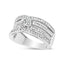 Anillo de banda de bypass de múltiples filas de diamantes de plata esterlina .925 de 1/2 Cttw - Tall