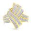10K Yellow Gold Plated Sterling Silver Diamond Knot Ring - Size 6