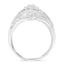 Anillo de cóctel de diamantes en forma de flor y helecho de plata esterlina .925 - Talla 6