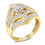 Bague de fiançailles en diamant en or jaune 10K - Taille 7