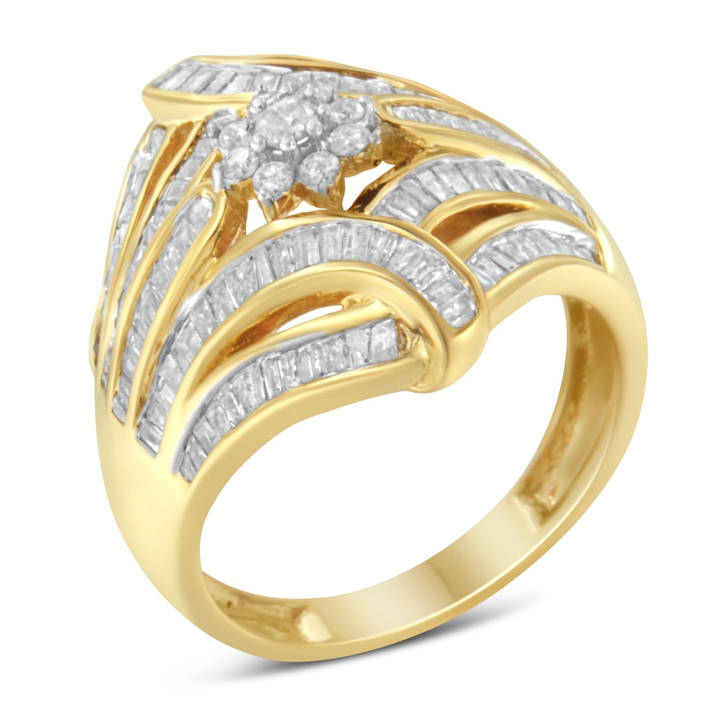 Bague de fiançailles en diamant en or jaune 10K - Taille 7