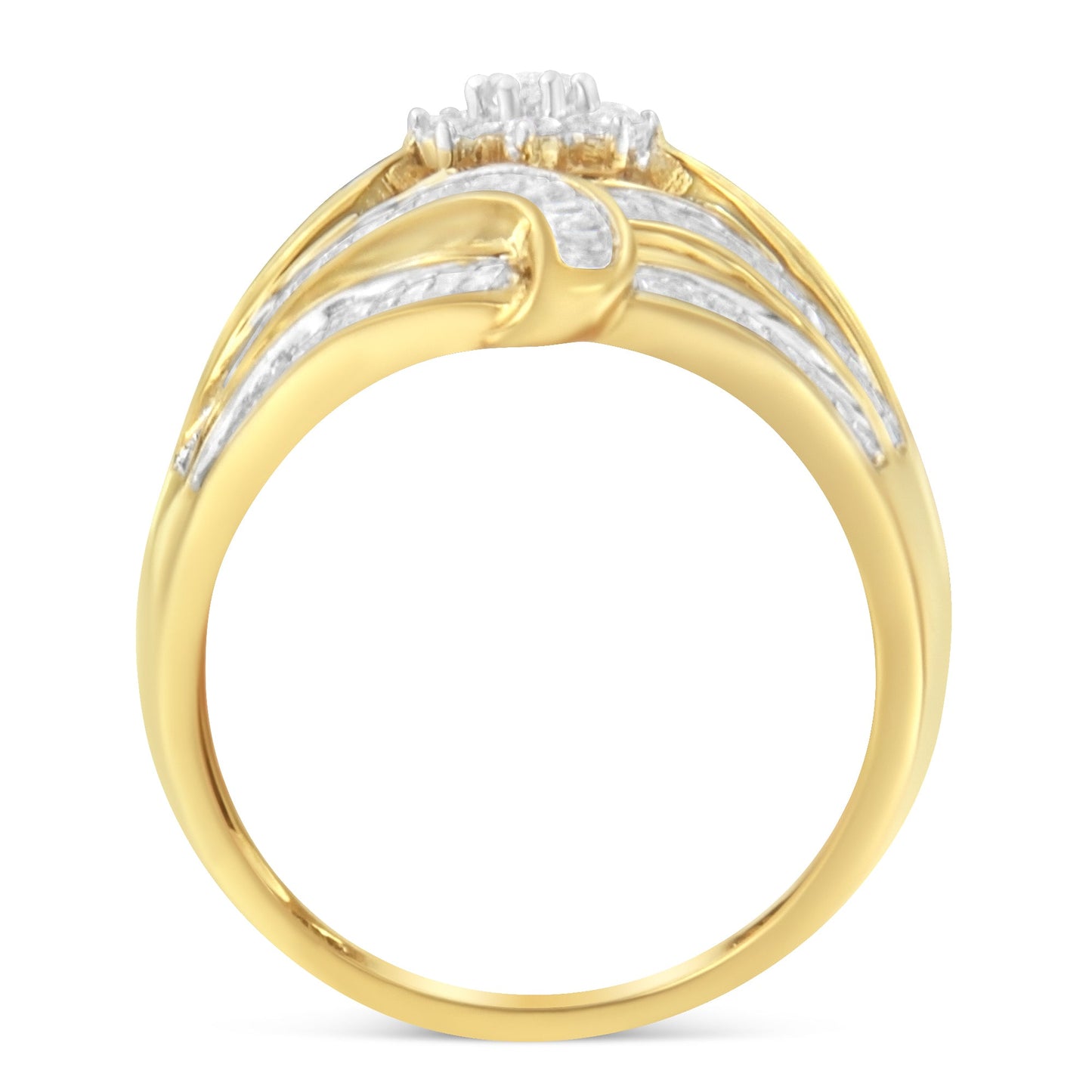 Bague de fiançailles en diamant en or jaune 10K - Taille 7