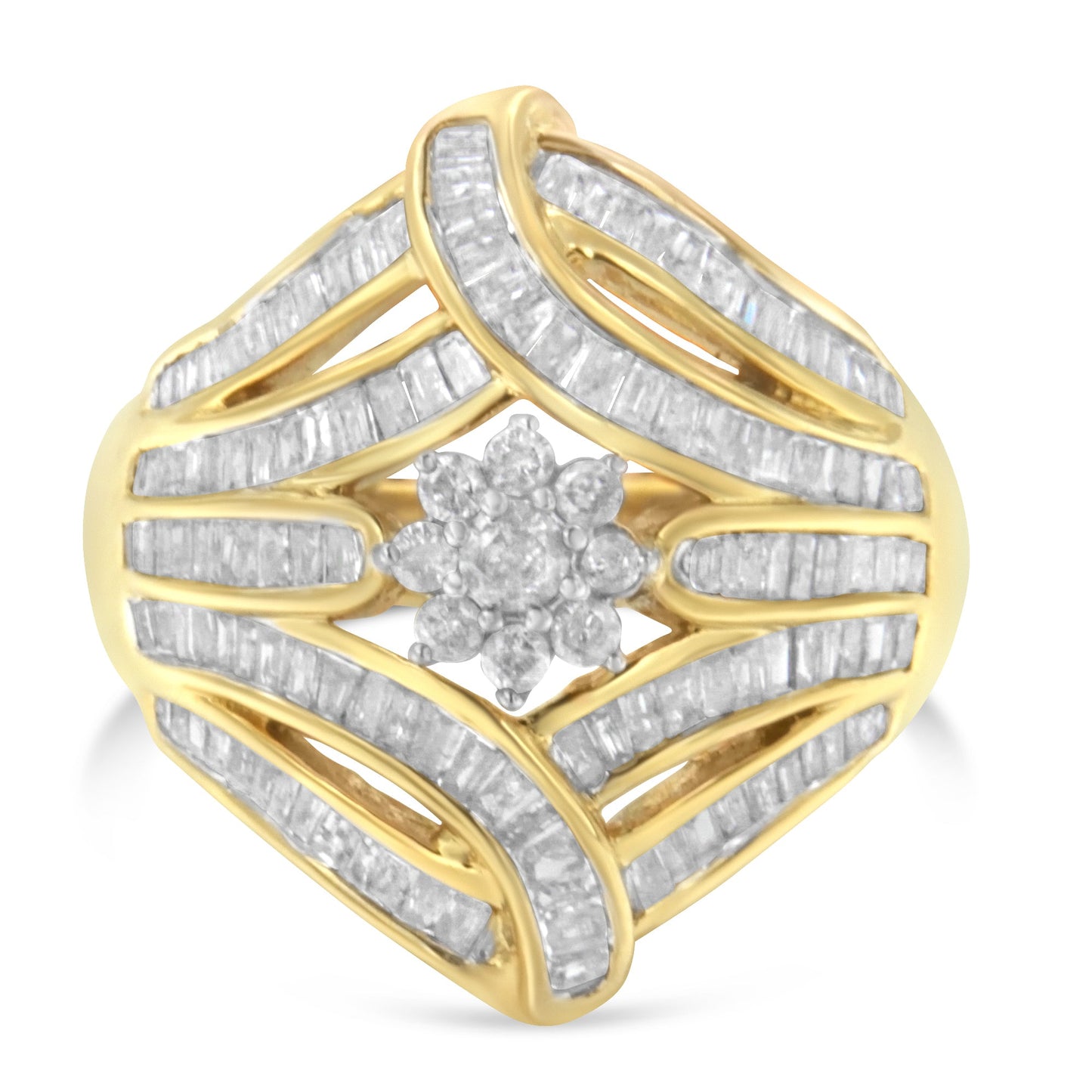 Bague de fiançailles en diamant en or jaune 10K - Taille 7