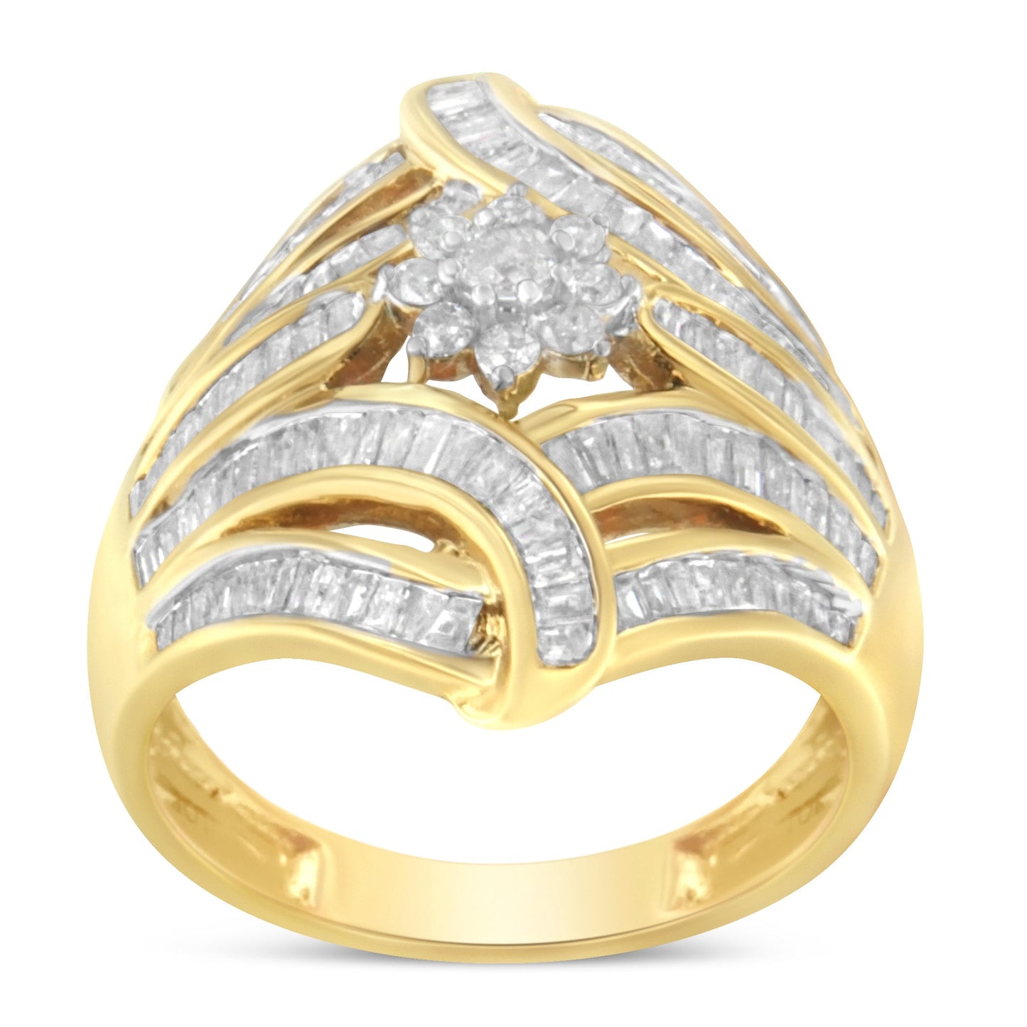Bague de fiançailles en diamant en or jaune 10K - Taille 7